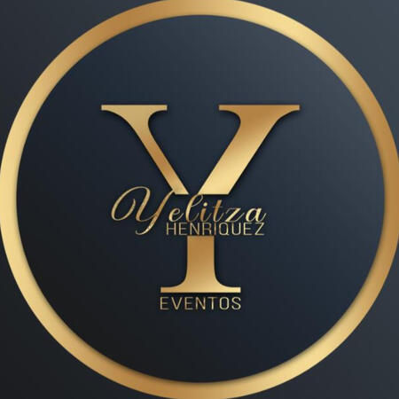 Logo circular, tiene una Y en mayúscula, en la mitad de la Y esta escrito Yelitza Henríquez y debajo de la letra en mayúsculas eventos.